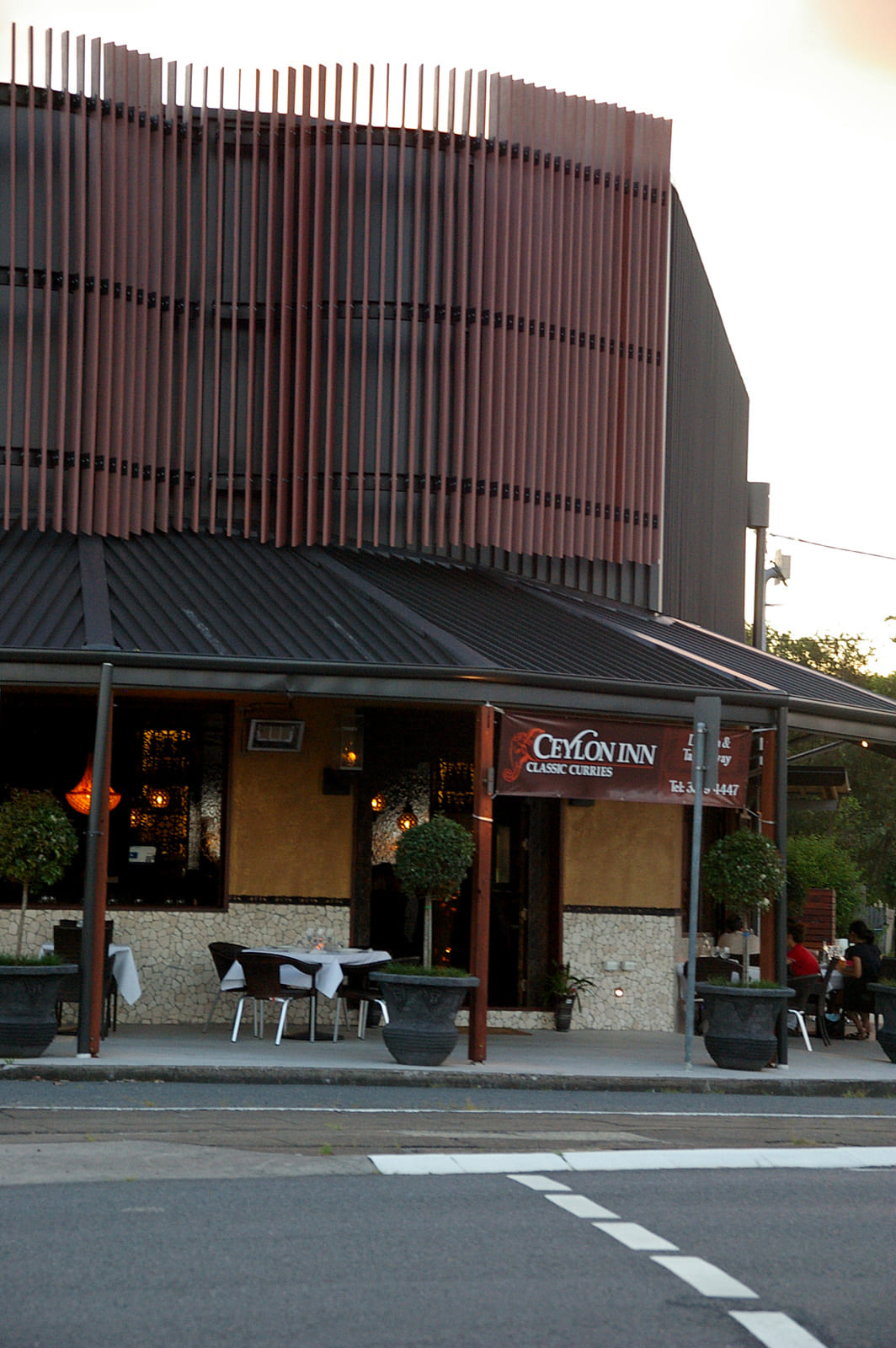 Full exterior corner building with patio frontage
